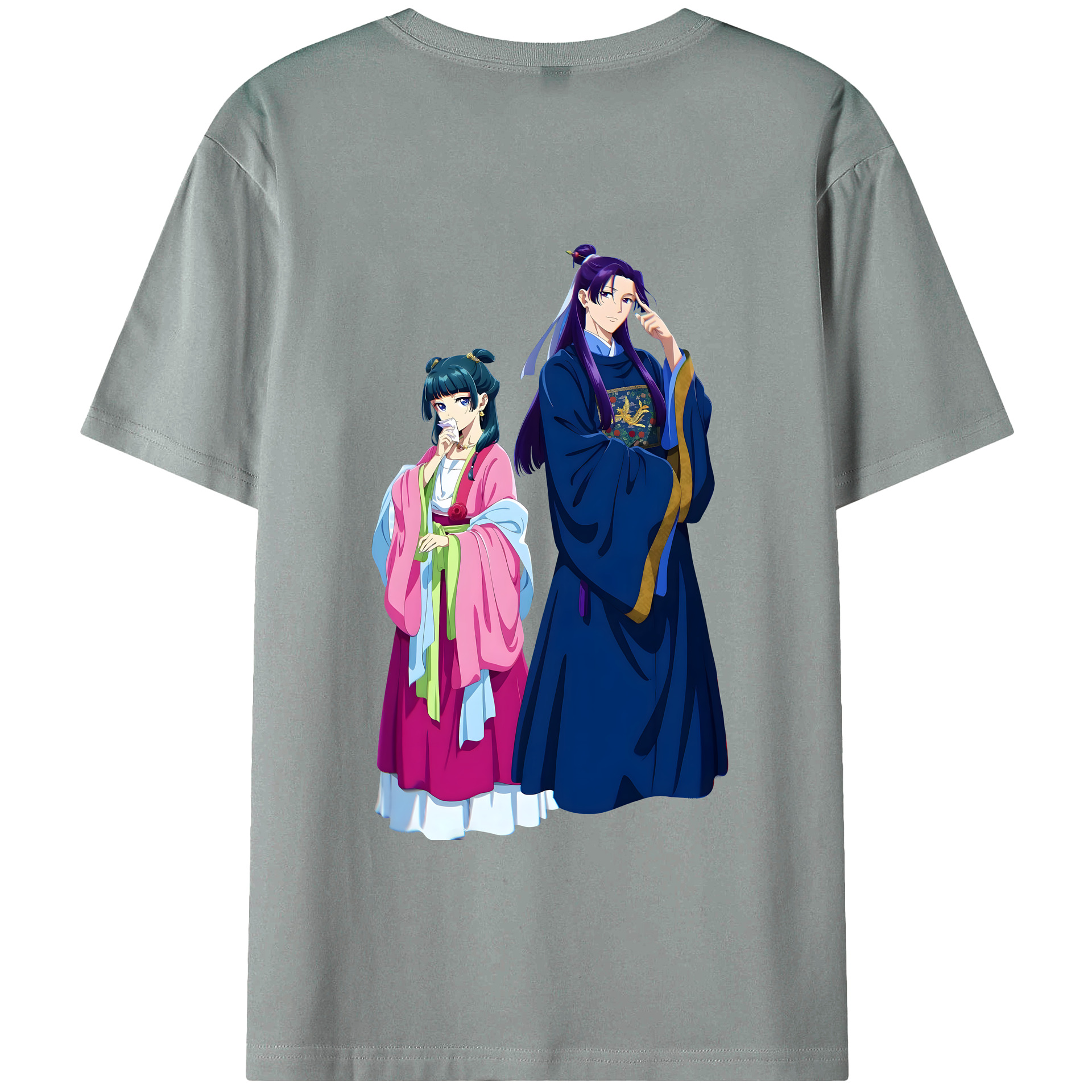 （画像用） 薬屋のひとりごと The Apothecary Diaries 綿100％ メンズ半袖Tシャツ（バックプリント） 通気性
